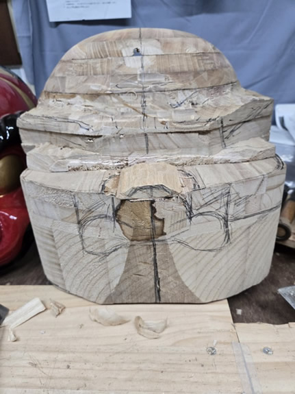 お祭り用獅子頭の写真