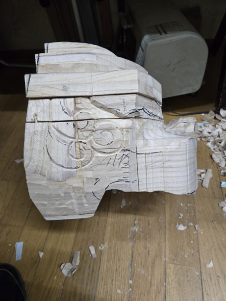 お祭り用獅子頭の写真