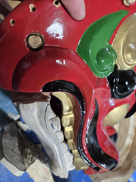 お祭り用獅子頭の写真